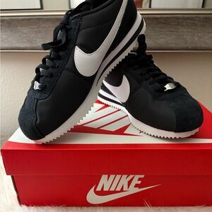 Nike Classic Black and White Cortez Shoes